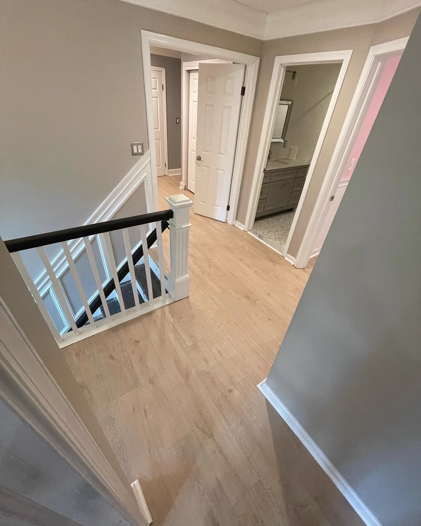 Light oak landing and hallway